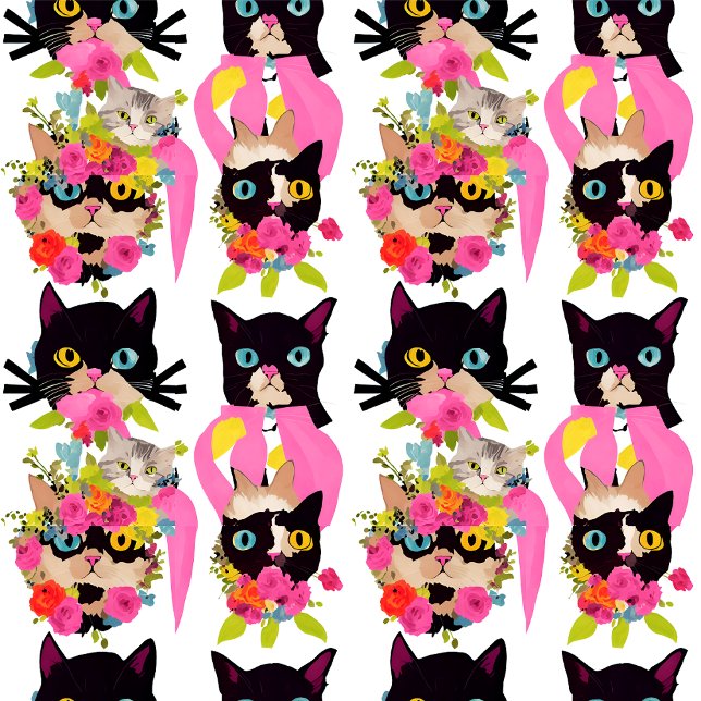 Feuille De Papier Cadeau Chats mignons (Créateur téléchargé)
