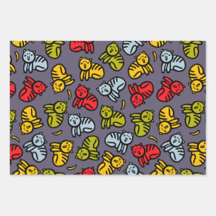 Feuille De Papier Cadeau Chats plus bananes