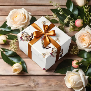 Feuille De Papier Cadeau Chaussures & Bulles Mariage Bohème occidental