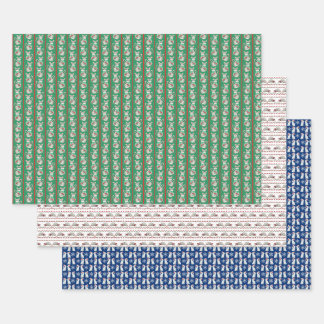 Feuille De Papier Cadeau Cheeky Holiday Animal Paper Flat Sheet Set of 3