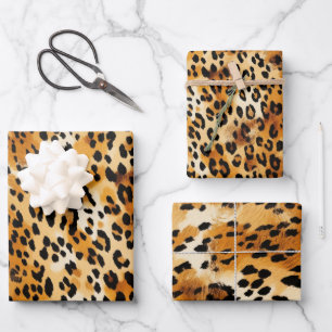 Feuille De Papier Cadeau Cheetah ou Leopard Safari Animal Fur Prints