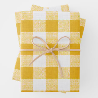 Feuille De Papier Cadeau Chemisier en vichy doré de la collection de l'heur