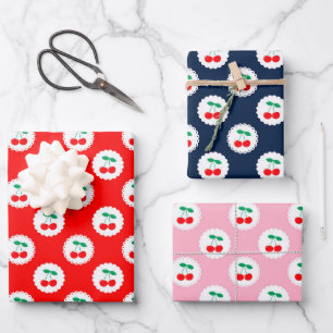 Feuille De Papier Cadeau Cherry Motif - Retro Fruit Cadeau & Décor