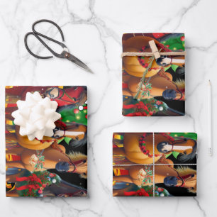 Feuille De Papier Cadeau Cheval de Noël Lover