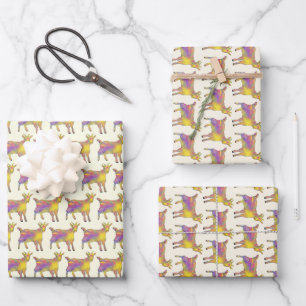 Feuille De Papier Cadeau Chèvre Colorée Mignonne Artsy Funny Funky Animal A