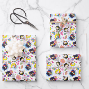 Feuille De Papier Cadeau Chibi Super Heroine Motif