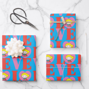 Feuille De Papier Cadeau Chibi Supergirl LOVE