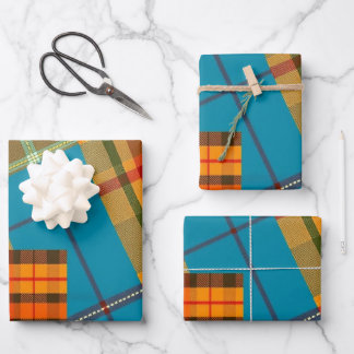Feuille De Papier Cadeau Chic Folk Plaid