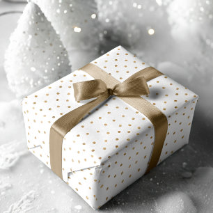 Feuille De Papier Cadeau Chic moderne Blancs Faux Gold Stripe, Chevron & Do
