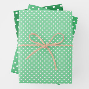 Feuille De Papier Cadeau Chic Shamrock Mint Vert Pois Motif