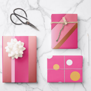 Feuille De Papier Cadeau Chic Tendance Or et Rose Blush