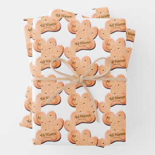 Feuille De Papier Cadeau Chien Biscuit Pawprint et Bone Art