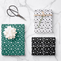 CHIEN BLANC VERT CHIEN NOIR EMPREINTES DE PATTES D
