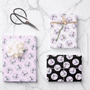 Feuille De Papier Cadeau Chien d'Art de Peinture Blanc Powderpuff Crête Chi