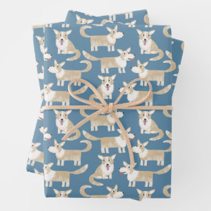 Feuille De Papier Cadeau Chien de Corgi