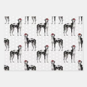 Feuille De Papier Cadeau Chien Floral Great Dane Motif, Amoureux des chiens
