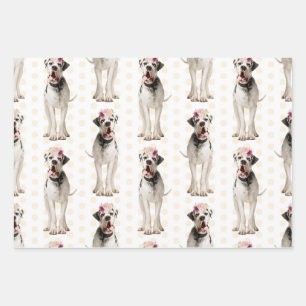 Feuille De Papier Cadeau Chien Floral Great Dane Motif, Chien Fan Cadeau