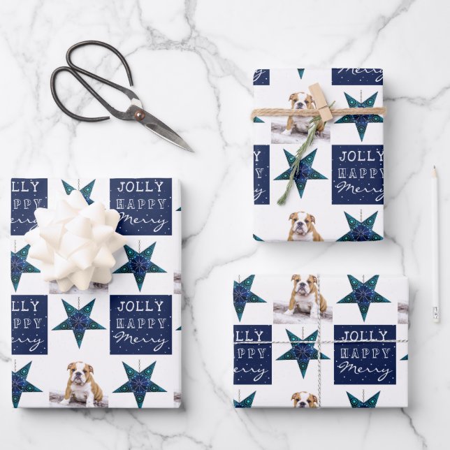 Feuille De Papier Cadeau Chien mignon Chien chiot Animaux de compagnie Phot (Recto)