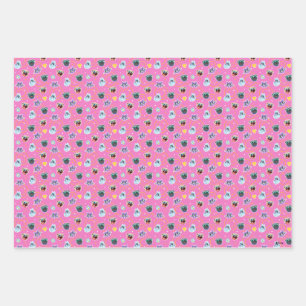 Feuille De Papier Cadeau Chien rose Pals Motif rose