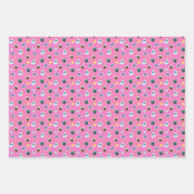 Feuille De Papier Cadeau Chien rose Pals Motif rose (Devant)