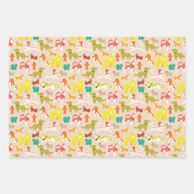 Feuille De Papier Cadeau Chiens (Devant)