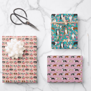 Feuille De Papier Cadeau Chiens bergers australiens