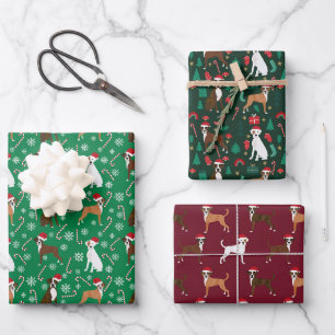 Feuille De Papier Cadeau Chiens en boîte Père Noël Paws Cute Pet