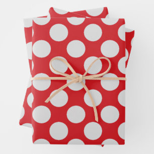 Feuille De Papier Cadeau Chiffres blancs rouges