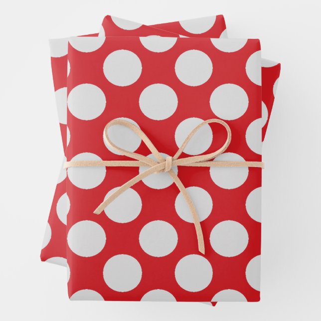 Feuille De Papier Cadeau Chiffres blancs rouges (En situation)