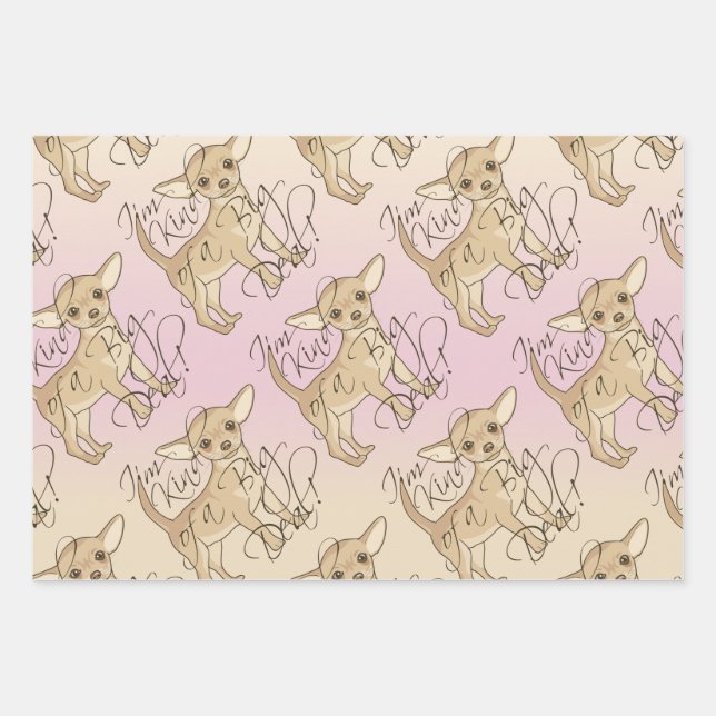 Feuille De Papier Cadeau Chihuahua Je suis un peu une grosse affaire (Devant)