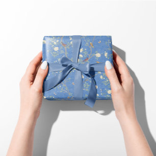 Feuille De Papier Cadeau Chinoiserie Camellia Garden Brise Bleue