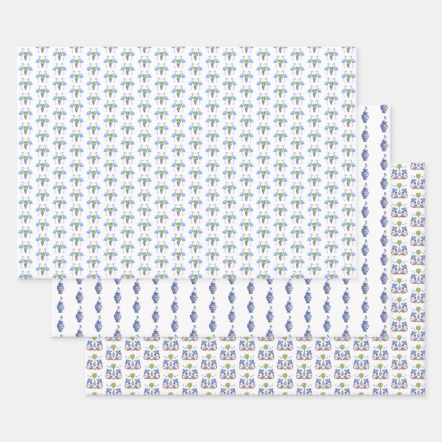 Feuille De Papier Cadeau Chinoiserie Tableaus Wrapping Paper (Lot)