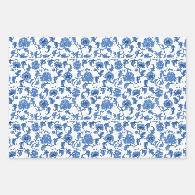 Feuille De Papier Cadeau Chinoiserie Toile Blue Willow (Devant 3)