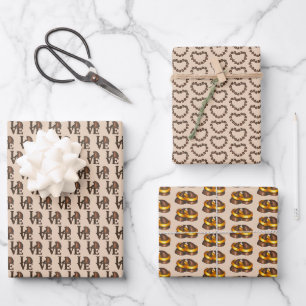 Feuille De Papier Cadeau Chocolat gouttes AMOUR sucré Mariage Coeur bonbon
