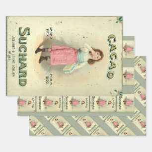 Feuille De Papier Cadeau Chocolat victorien Kiss Girl Sucre