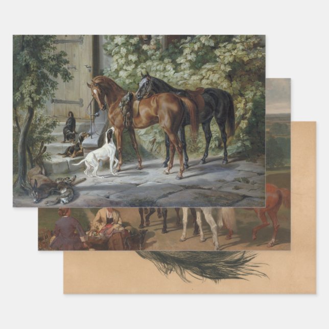 Feuille De Papier Cadeau Choix des amateurs de chevaux (Equine Art) (Lot)