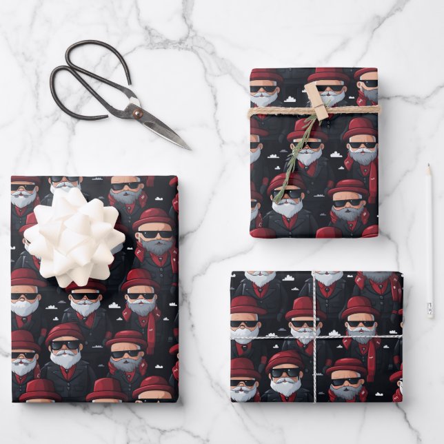Feuille De Papier Cadeau Cholo Père Noël (Recto)
