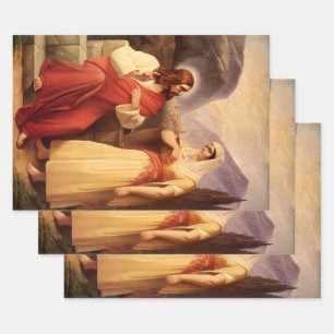 Feuille De Papier Cadeau Christ et Samaritain par Christian Schleisner