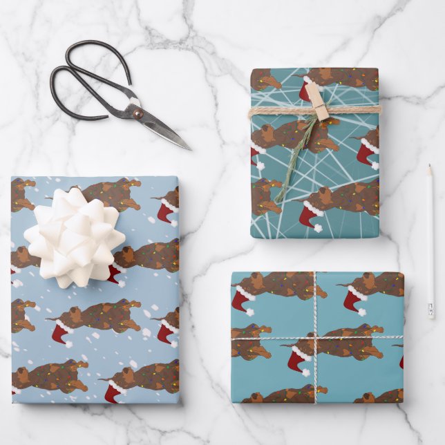 Feuille De Papier Cadeau Christmas Doberman Pinscher (Recto)