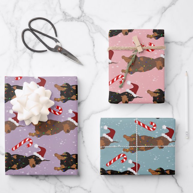 Feuille De Papier Cadeau Christmas Doberman Pinscher (Recto)