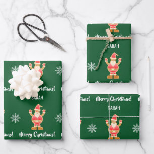Feuille De Papier Cadeau Christmas Gingerbread Brown Père Noël Personnalise
