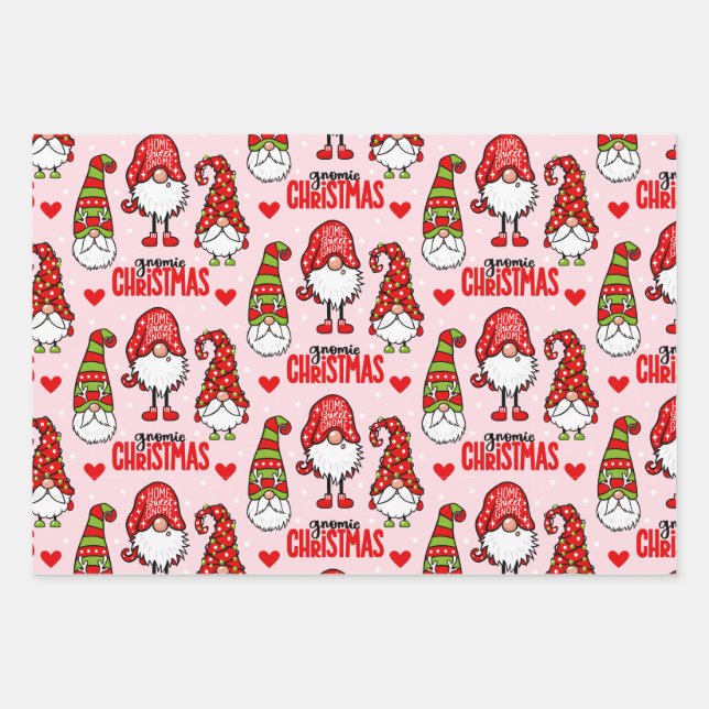 Feuille De Papier Cadeau Christmas Gnomes (Devant)