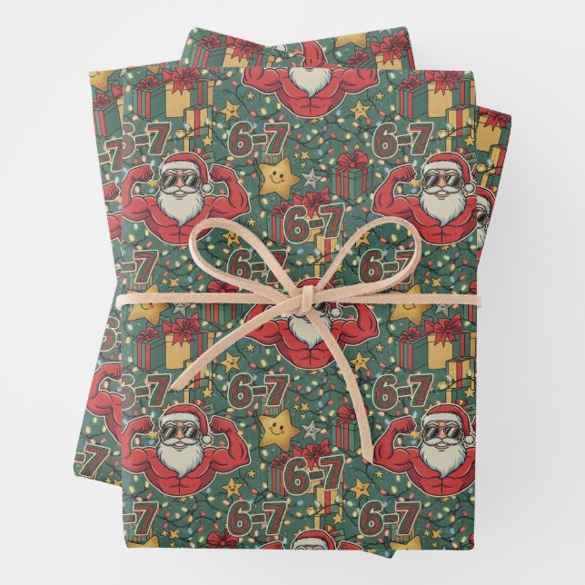 Feuille De Papier Cadeau Christmas Santa Flex 6-7 Meme Holiday (En situation)