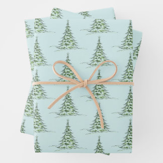 Feuille De Papier Cadeau Christmas Wrapping Paper Flat Sheet Set of 3