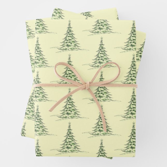 Feuille De Papier Cadeau Christmas Wrapping Paper Flat Sheet Set of 3 (En situation)