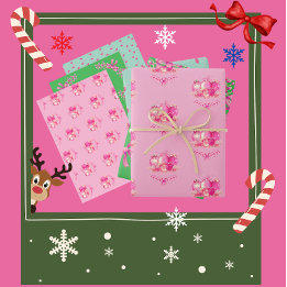 Feuille De Papier Cadeau Christmas Wrapping Paper Trio 