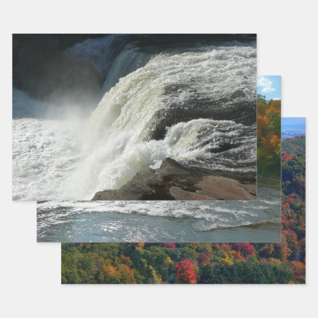 Feuille De Papier Cadeau Chutes d'Ohiopyle en Pennsylvanie (Lot)