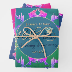 Feuille De Papier Cadeau Cire 16e Mariage, Fleur Statice