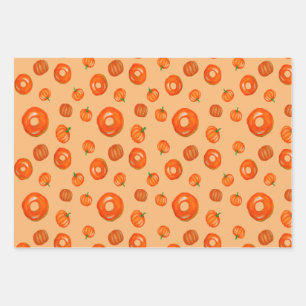 Feuille De Papier Cadeau Citrouille cidre beignets Design Parfait Halloween