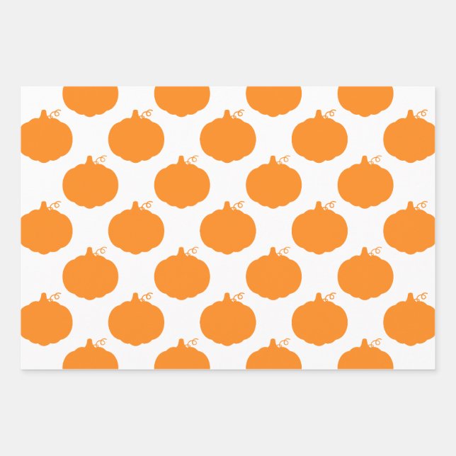 Feuille De Papier Cadeau Citrouille Motif Silhouette (Devant)
